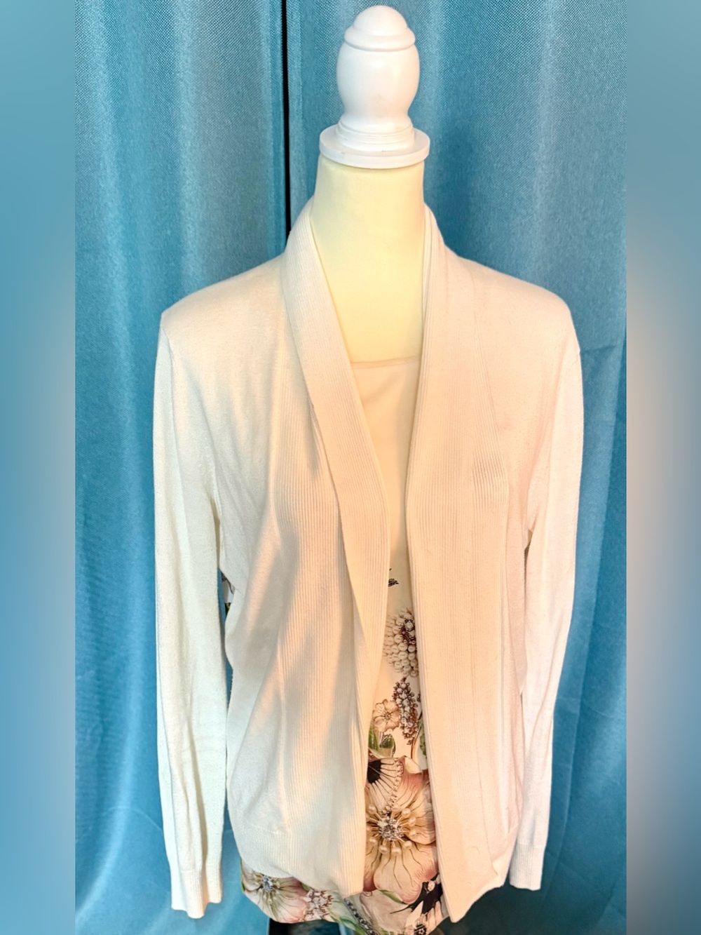 Ted Baker Cream Open-Front Shawl Collar Cardigan